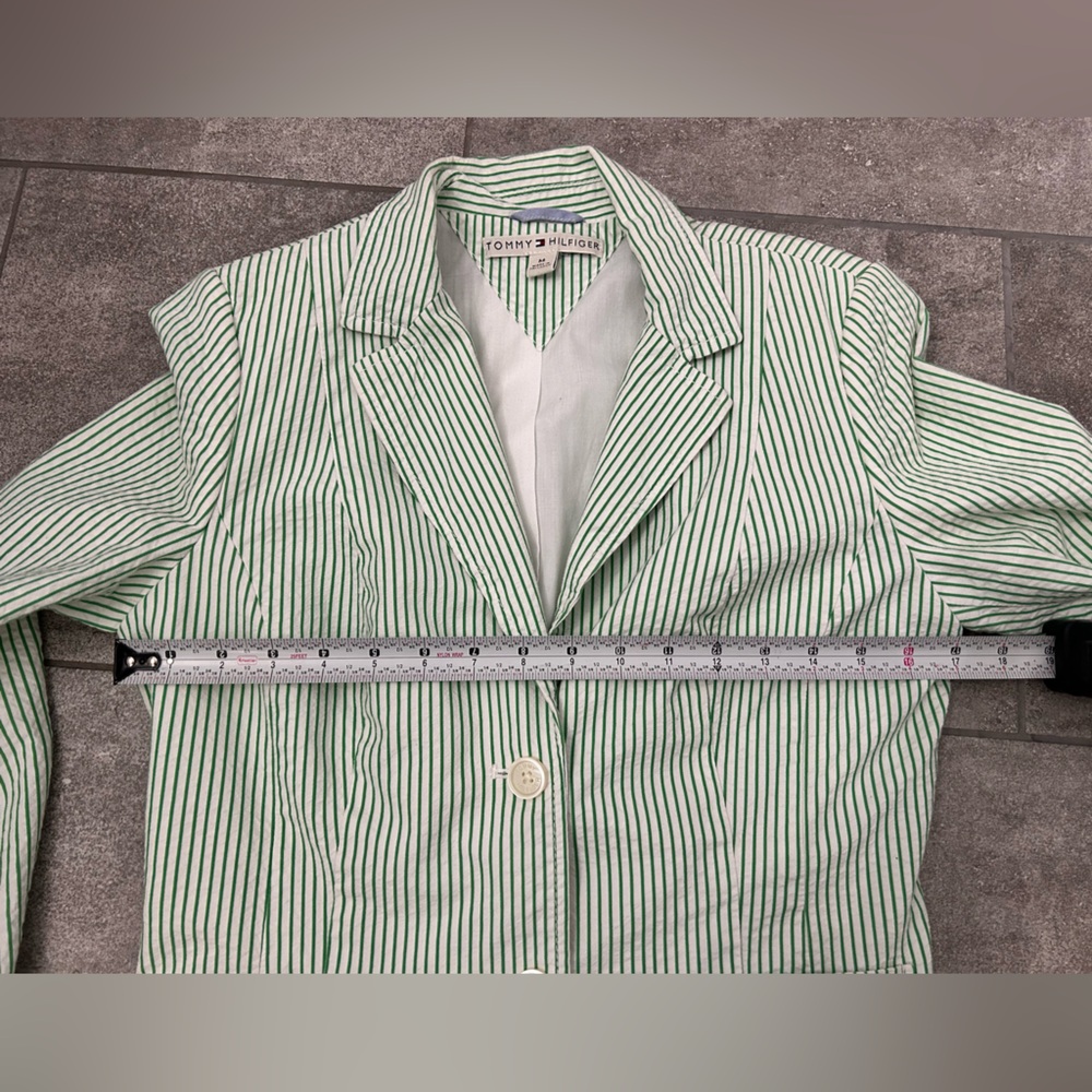 TOMMY HILFIGER Women’s Striped Seersucker Fitted Blazer size M - Picture 8 of 14